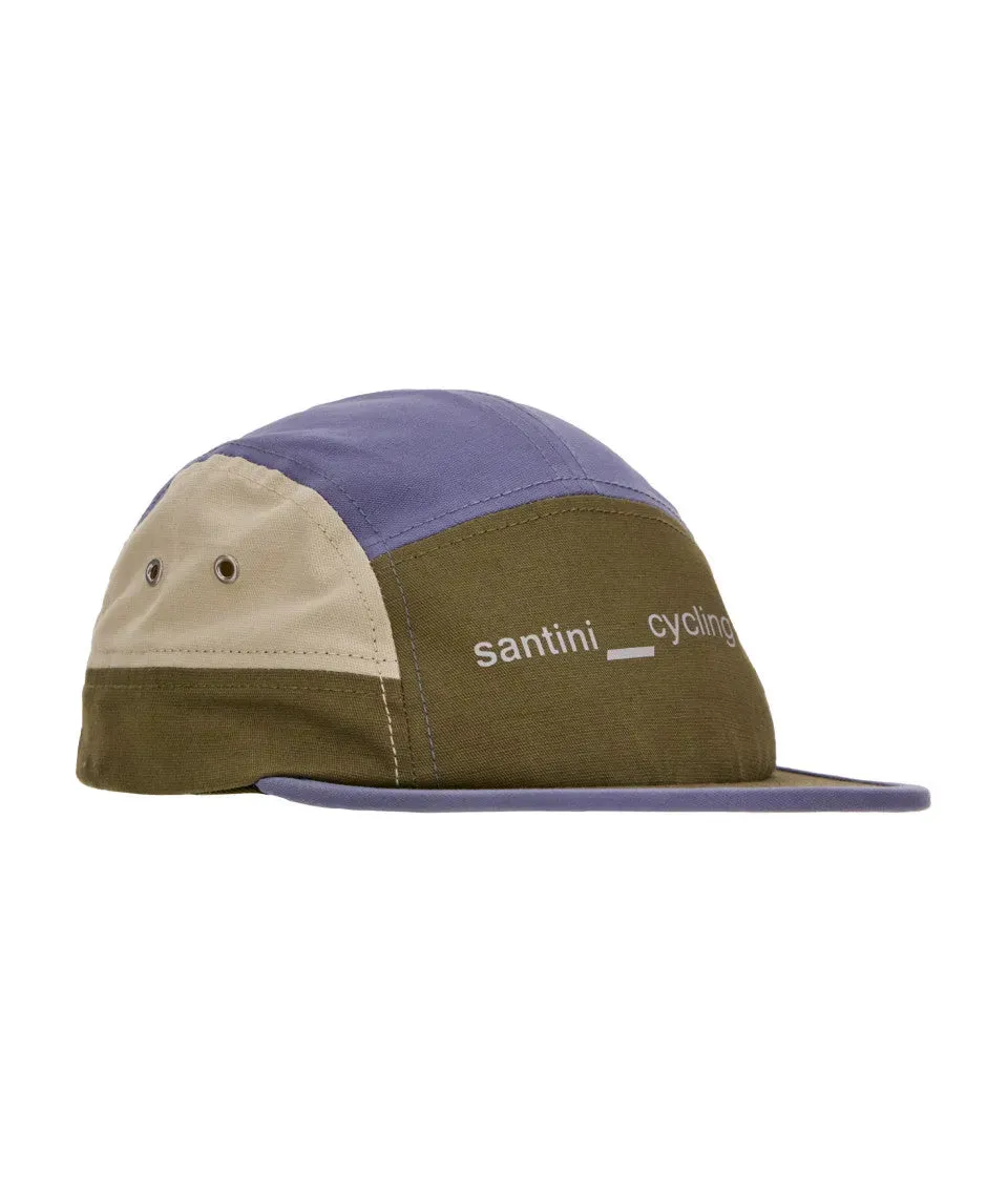 Santini Flat Trucker Cap, Green/Blue/Beige Santini Flat Trucker Cap, Green/Blue/Beige