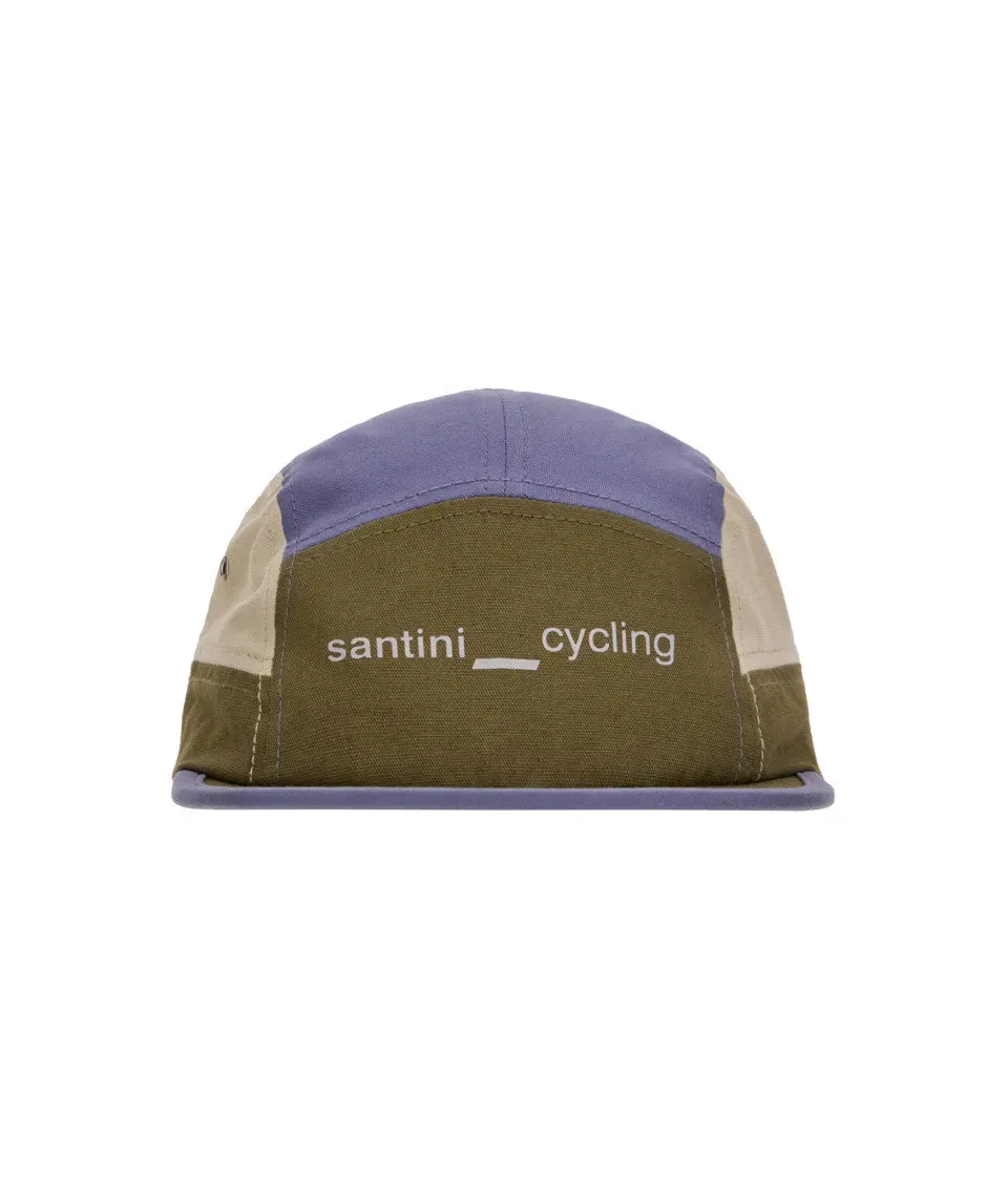 Santini Flat Trucker Cap, Green/Blue/Beige Santini Flat Trucker Cap, Green/Blue/Beige