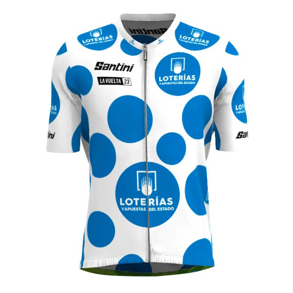 Santini Gpm Leader La Vuelta Official Korta ärmar Cykeltröja, Turquoise