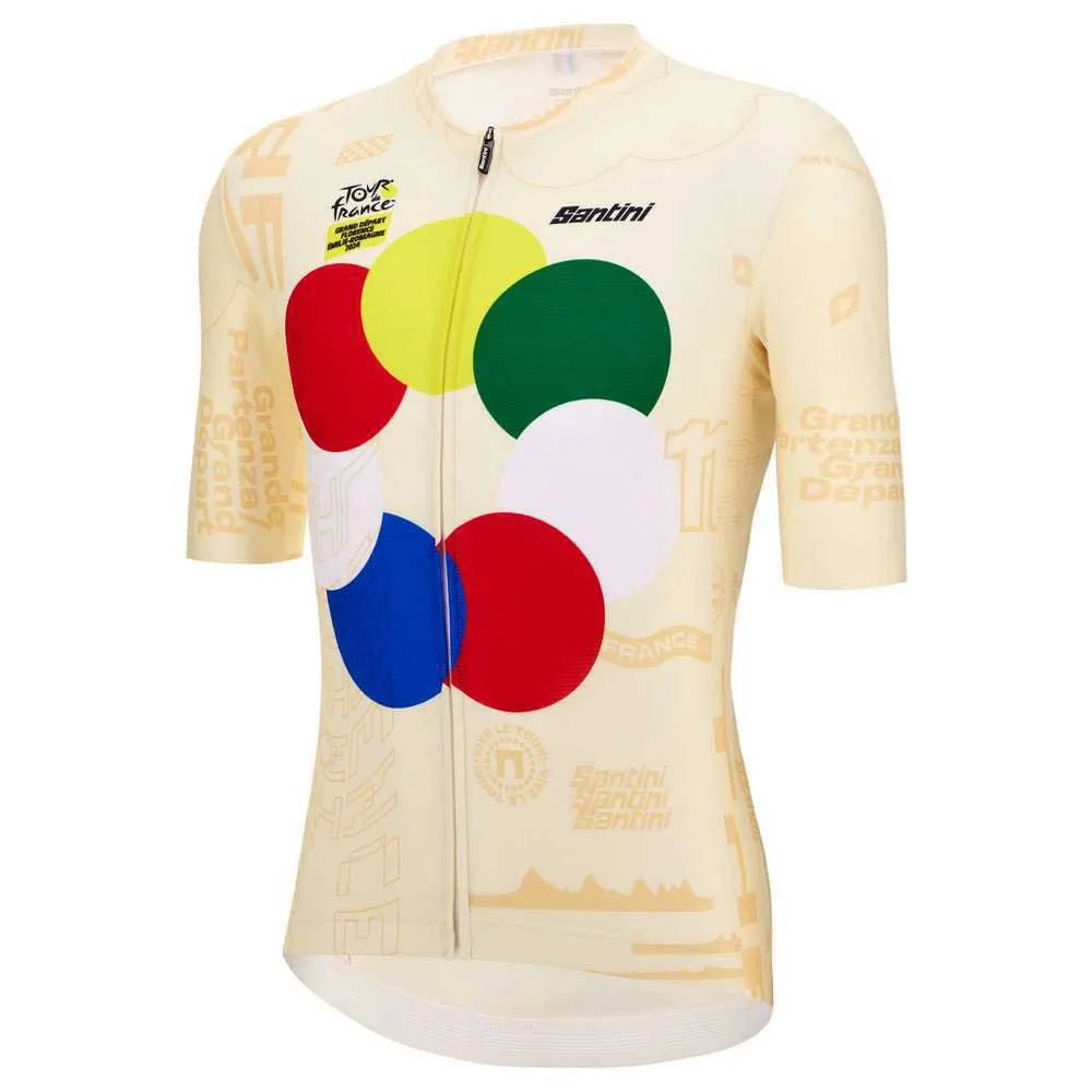 Santini Grand Départ Florence Tour De France Korta ärmar Cykeltröja