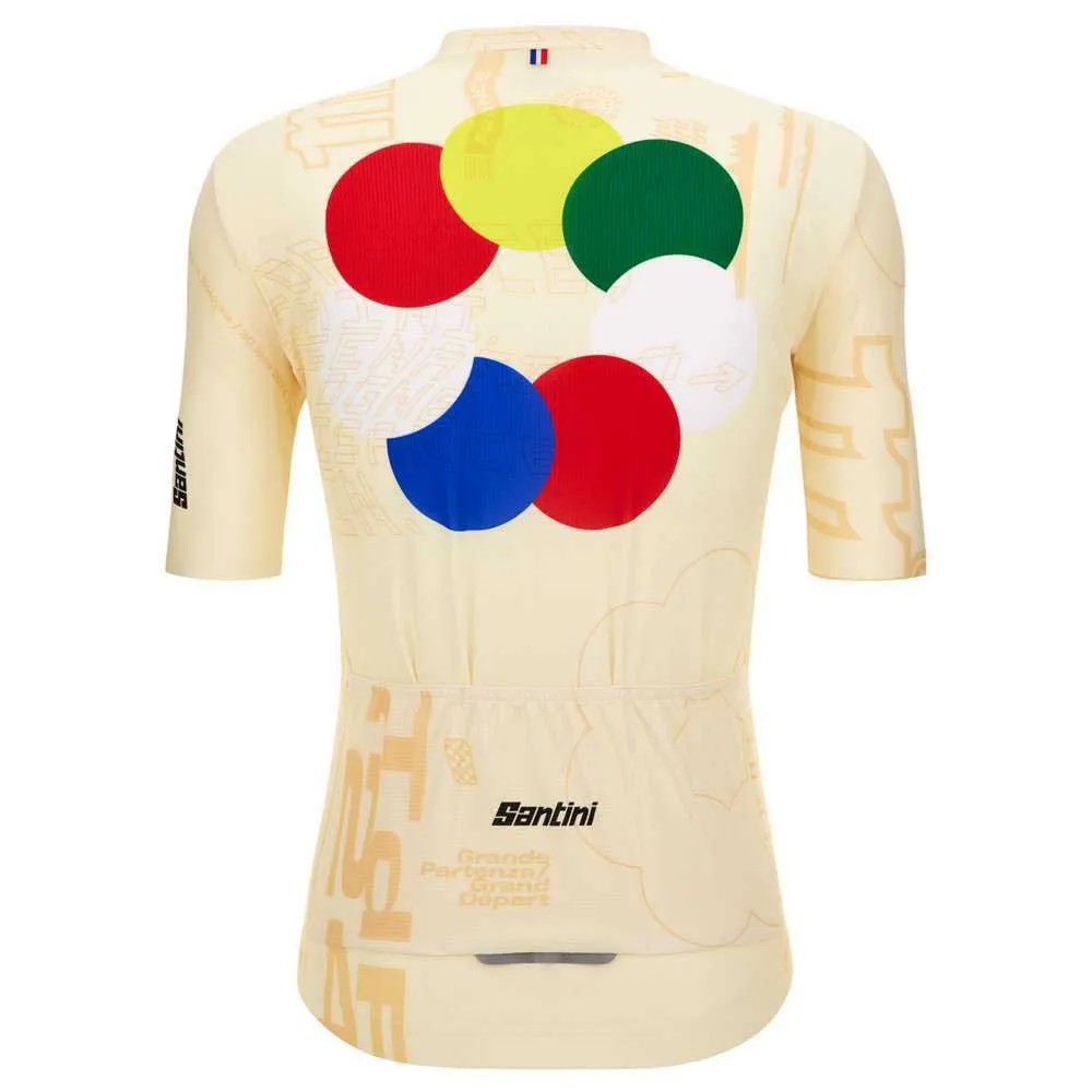 Santini Grand Départ Florence Tour De France Korta ärmar Cykeltröja