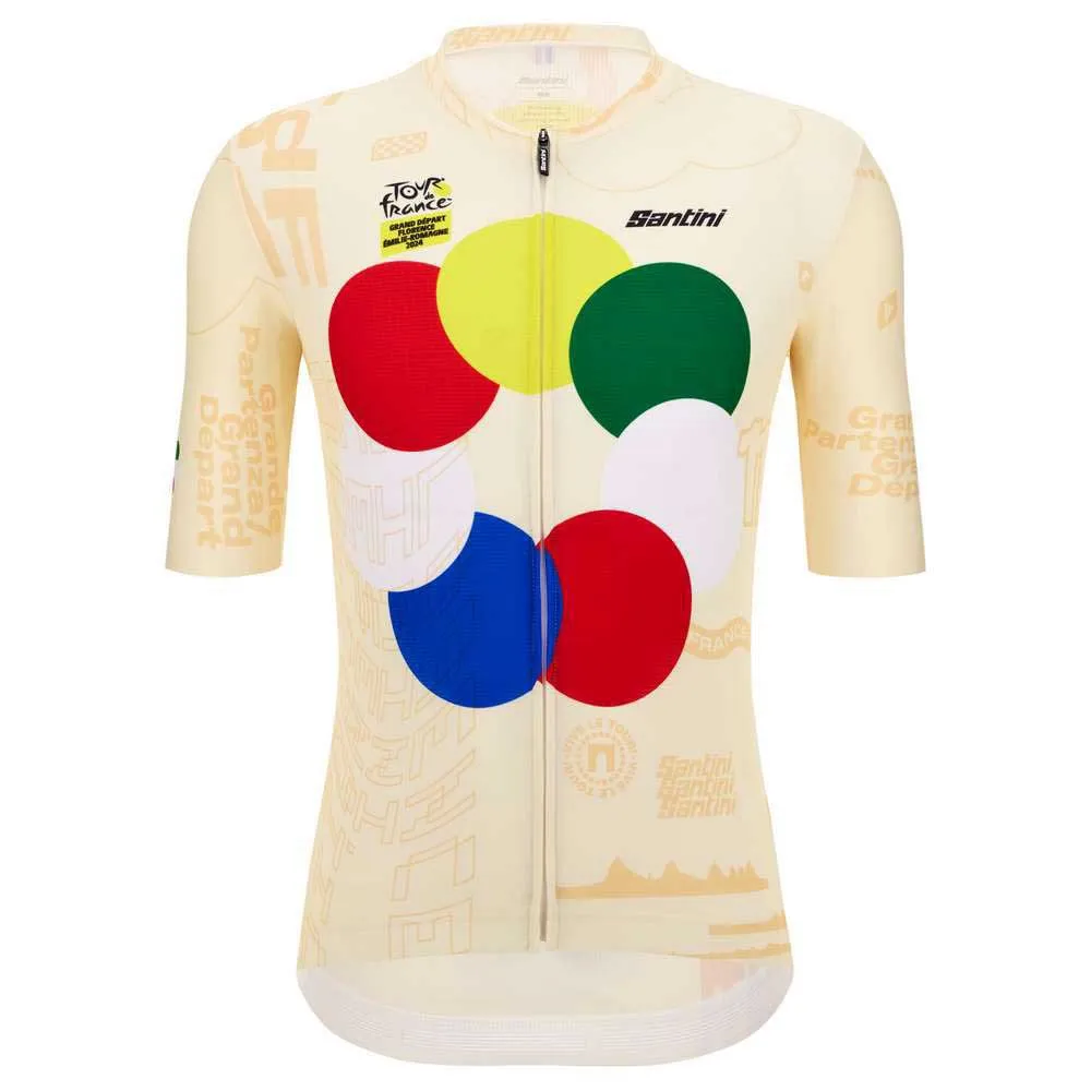 Santini Grand Départ Florence Tour De France Korta ärmar Cykeltröja