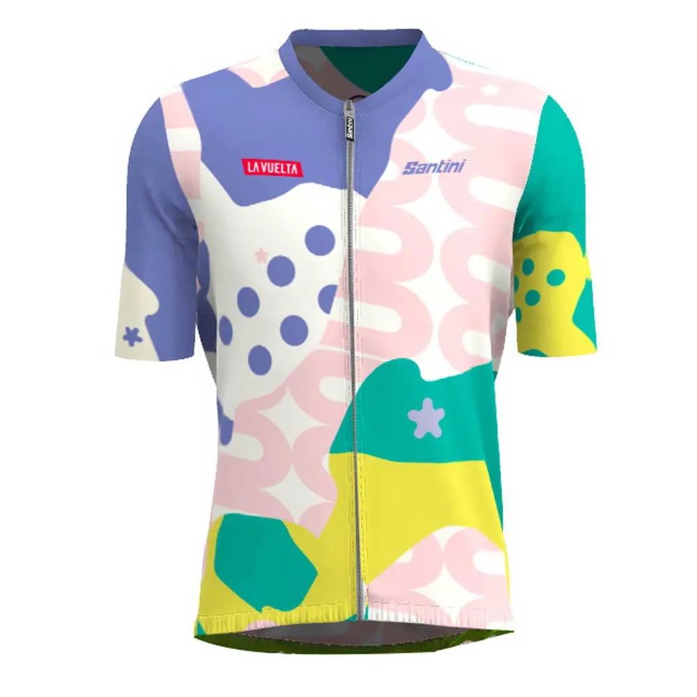 Santini Km Cero Madrid La Vuelta Official Korta ärmar Cykeltröja, Print