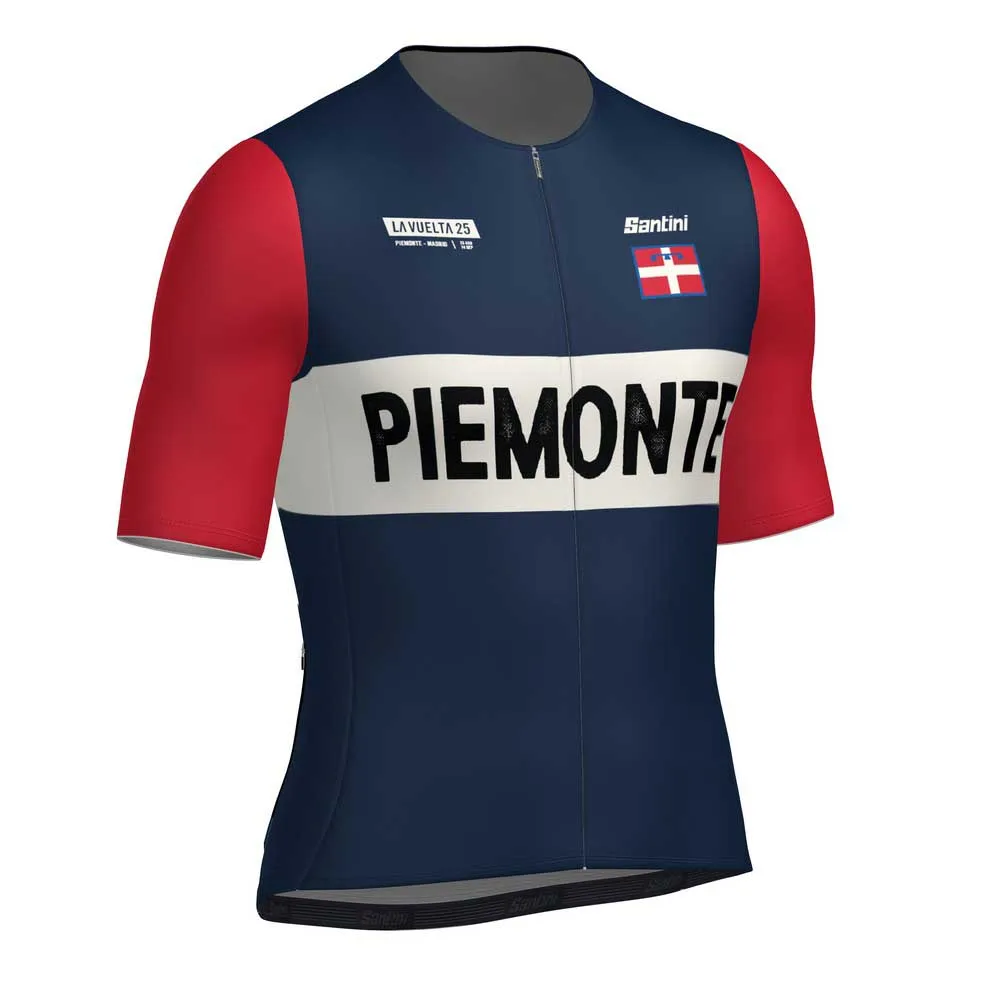 Santini La Vuelta Grand Salida Piemonte Korta ärmar Cykeltröja