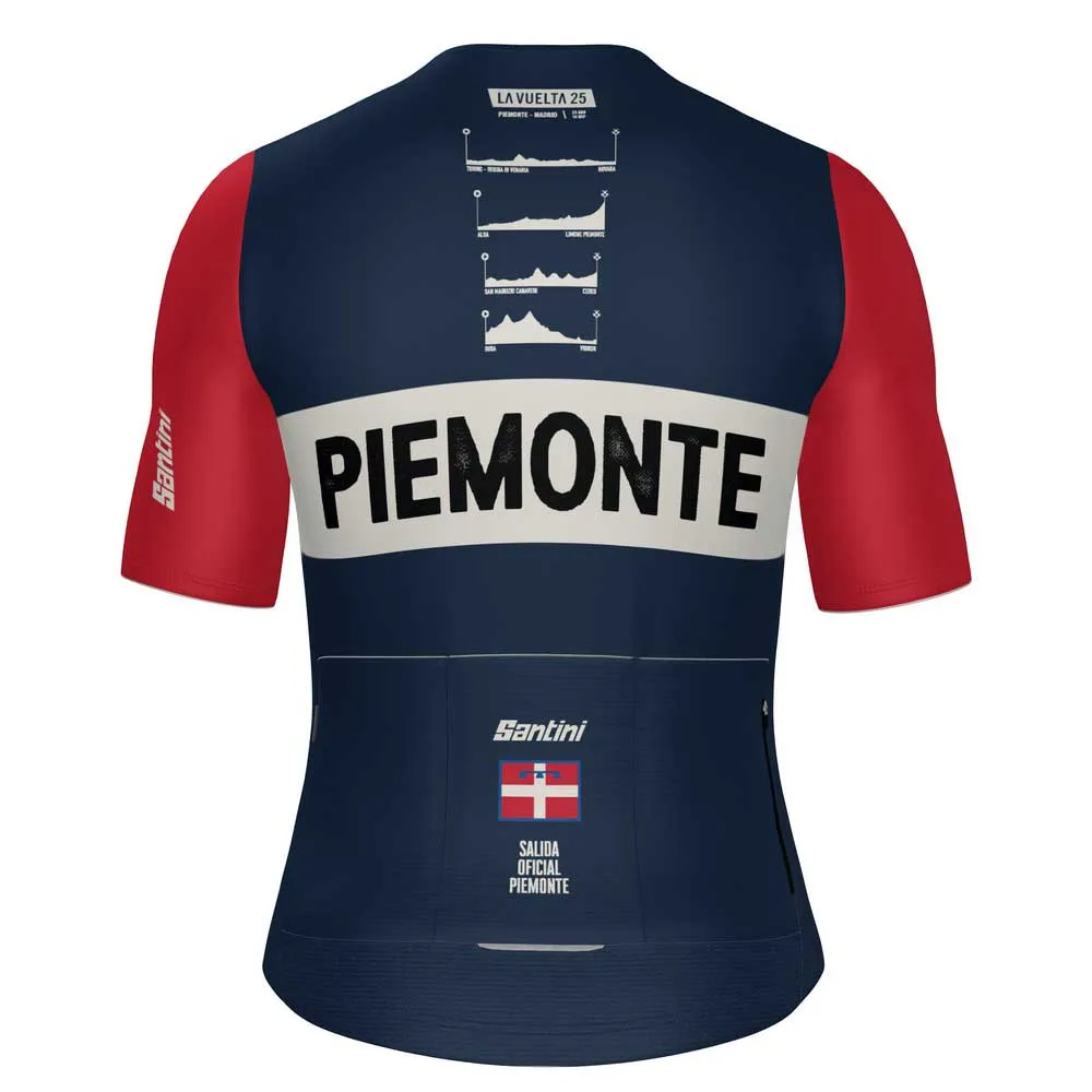 Santini La Vuelta Grand Salida Piemonte Korta ärmar Cykeltröja