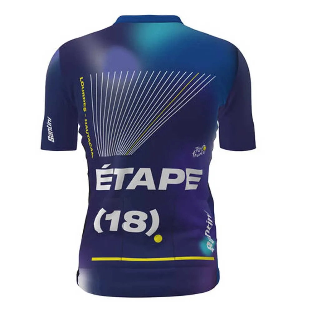 Santini Lourdes Tour De Fance Official Korta ärmar Cykeltröja, Print Santini Lourdes Tour De Fance Official Korta ärmar Cykeltröja, Print