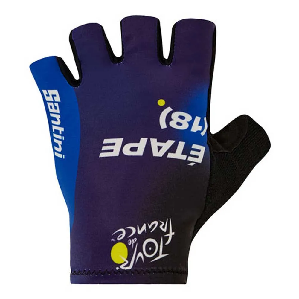 Santini Lourdes Tour De Fance Official Korta Handskar, Print Santini Lourdes Tour De Fance Official Korta Handskar, Print