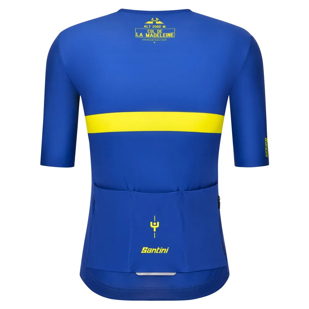 Santini Maillot Jaune Col De La Madeleine 2025 Korta ärmar Cykeltröja