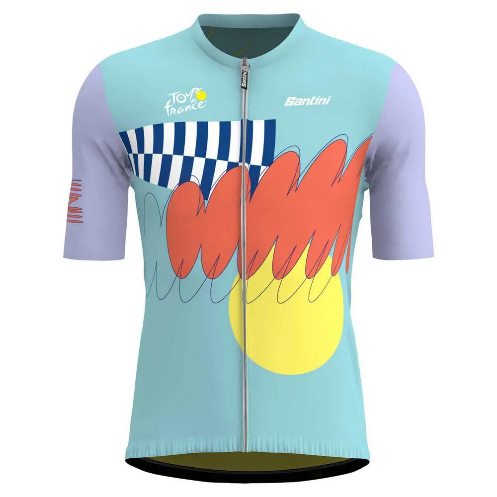 Santini Nice Tour De France Official Korta ärmar Cykeltröja, Print