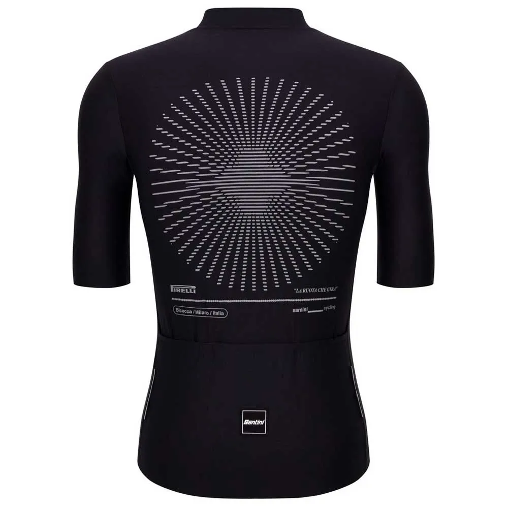 Santini Pirelli Wheel Korta ärmar Cykeltröja Santini Pirelli Wheel Korta ärmar Cykeltröja