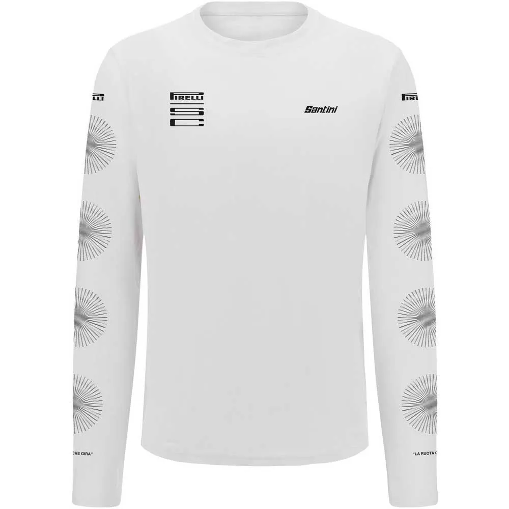 Santini Pirelli Wheel T-shirt Med Lång ärm Santini Pirelli Wheel T-shirt Med Lång ärm