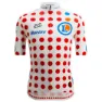 Santini Replica Tour De France Gpm Leader Korta ärmar Cykeltröja, White / red dots