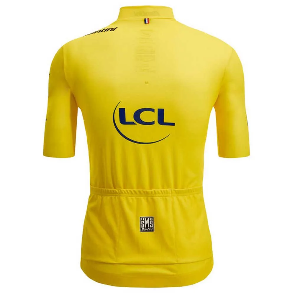 Santini Replica Tour De France Overall Leader Korta ärmar Cykeltröja