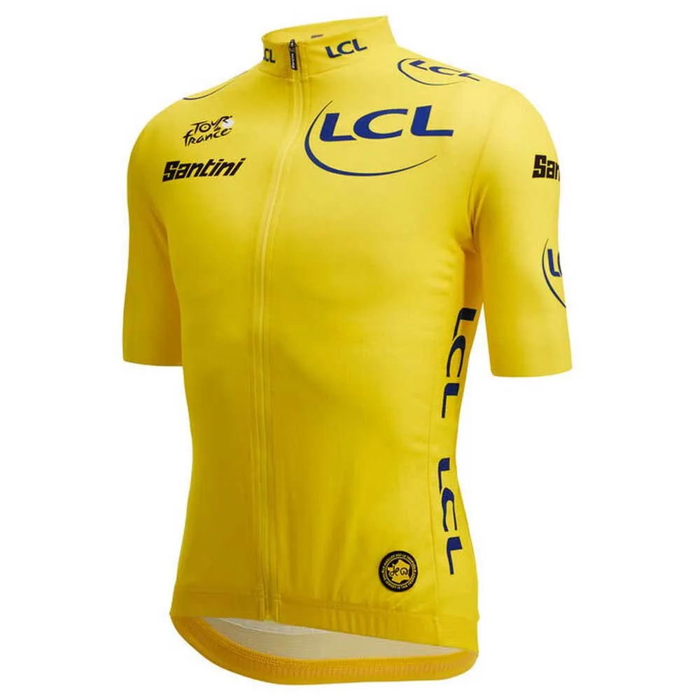 Santini Replica Tour De France Overall Leader Korta ärmar Cykeltröja