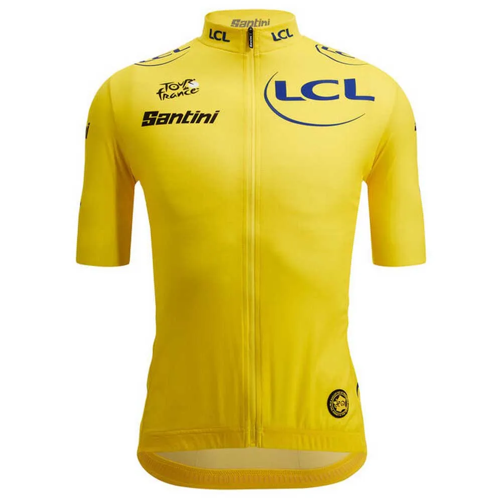 Santini Replica Tour De France Overall Leader Korta ärmar Cykeltröja