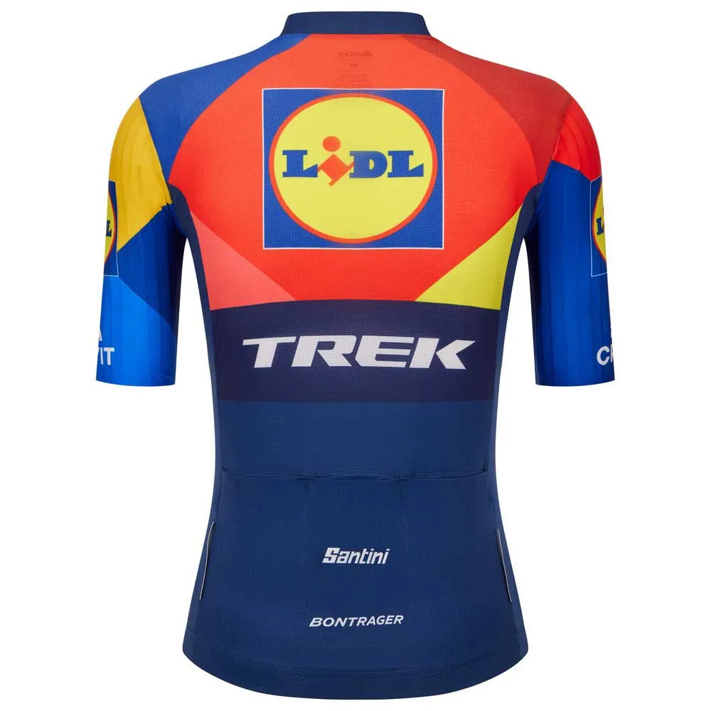 Santini Team Aero Lidl-trek 2025 Korta ärmar Cykeltröja