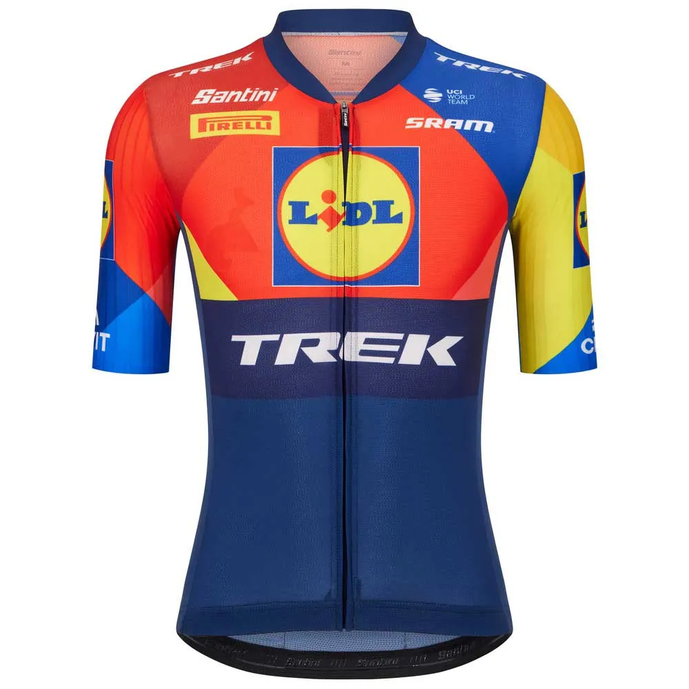Santini Team Aero Lidl-trek 2025 Korta ärmar Cykeltröja