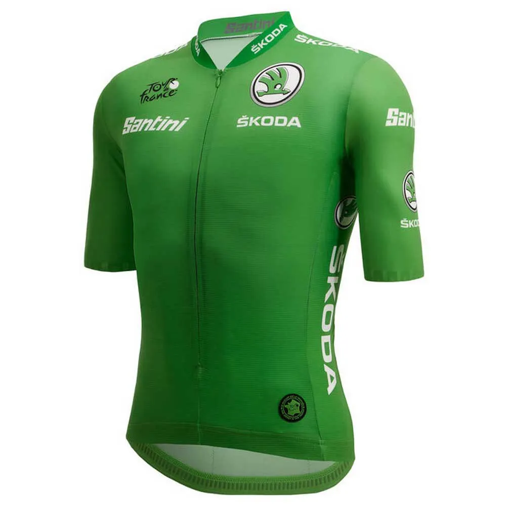 Santini Team Original Tour De France Best Sprinter Korta ärmar Cykeltröja, Green Santini Team Original Tour De France Best Sprinter Korta ärmar Cykeltröja, Green
