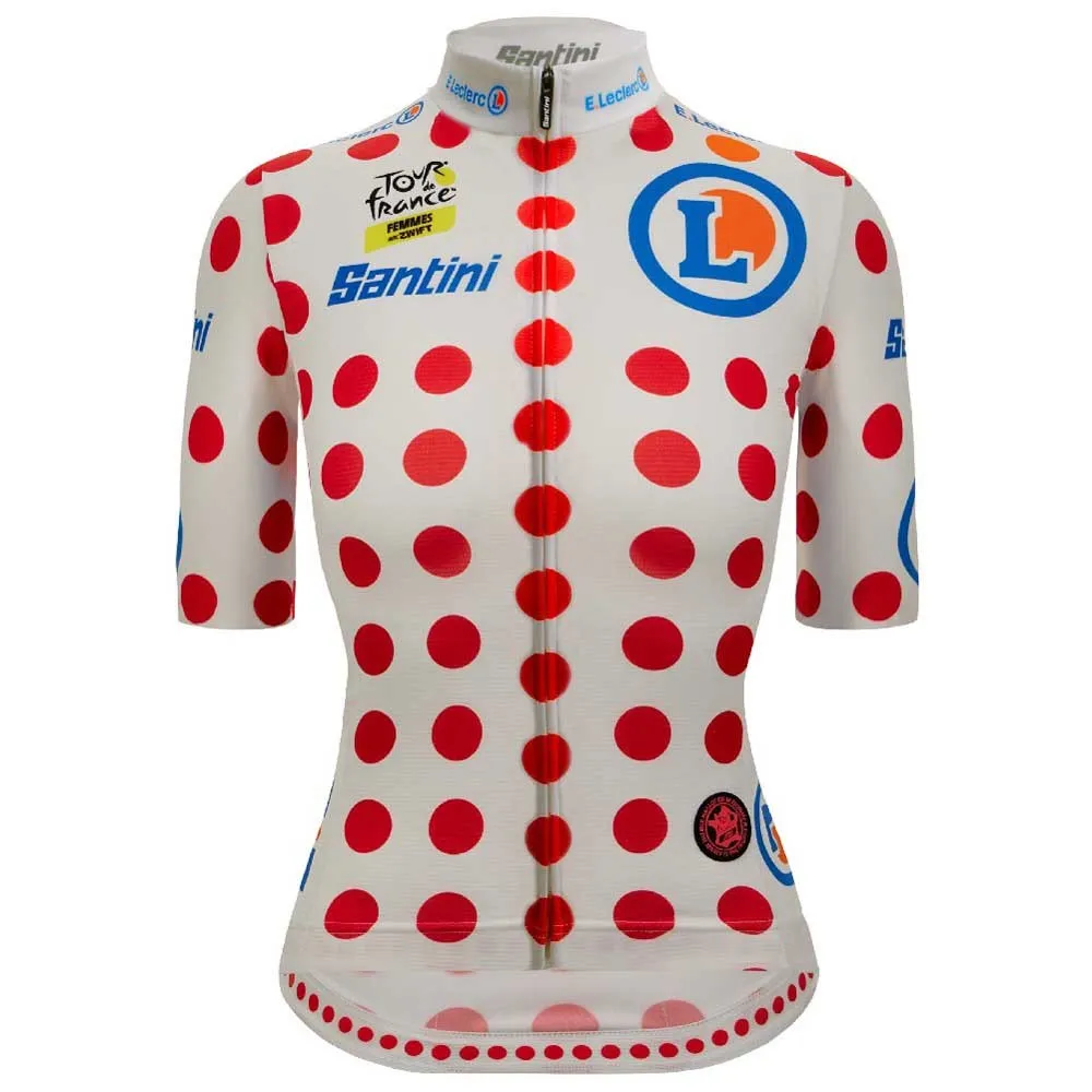 Santini Tour De France Avec Zwift Polka Dot 2025 Korta ärmar Cykeltröja