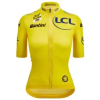Santini Tour De France Avec Zwift Yellow 2025 Korta ärmar Cykeltröja