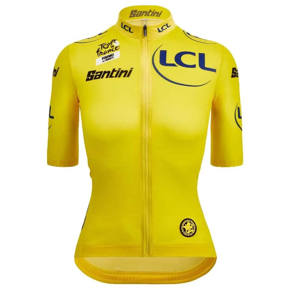 Santini Tour De France Avec Zwift Yellow 2025 Korta ärmar Cykeltröja Santini Tour De France Avec Zwift Yellow 2025 Korta ärmar Cykeltröja