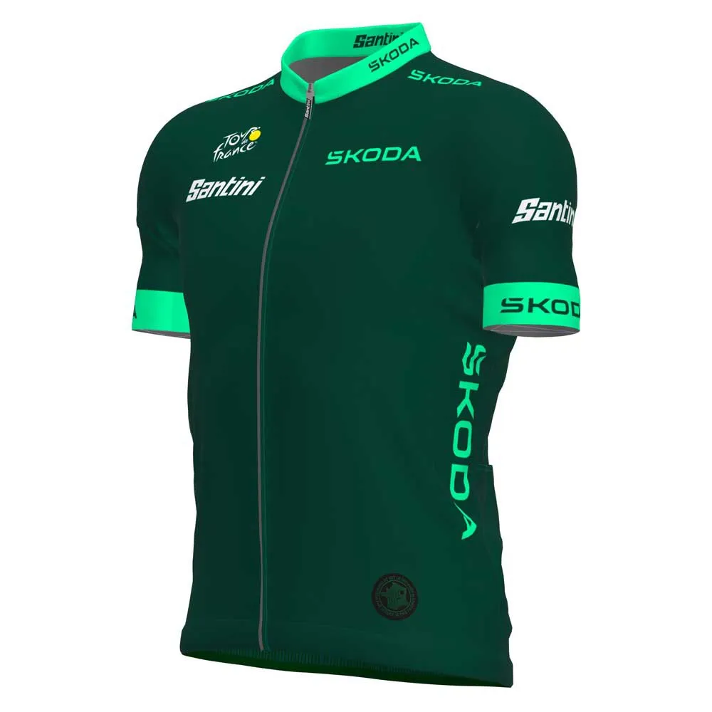 Santini Tour De France Fan Line Best Sprinter Korta ärmar Cykeltröja, Green Santini Tour De France Fan Line Best Sprinter Korta ärmar Cykeltröja, Green