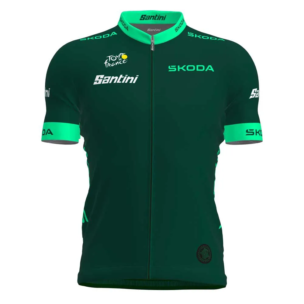 Santini Tour De France Fan Line Best Sprinter Korta ärmar Cykeltröja, Green Santini Tour De France Fan Line Best Sprinter Korta ärmar Cykeltröja, Green