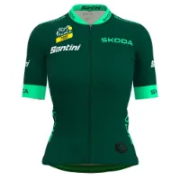 Santini Tour De France Femme Avec Zwift Best Sprinter Leader Korta ärmar Cykeltröja Santini Tour De France Femme Avec Zwift Best Sprinter Leader Korta ärmar Cykeltröja