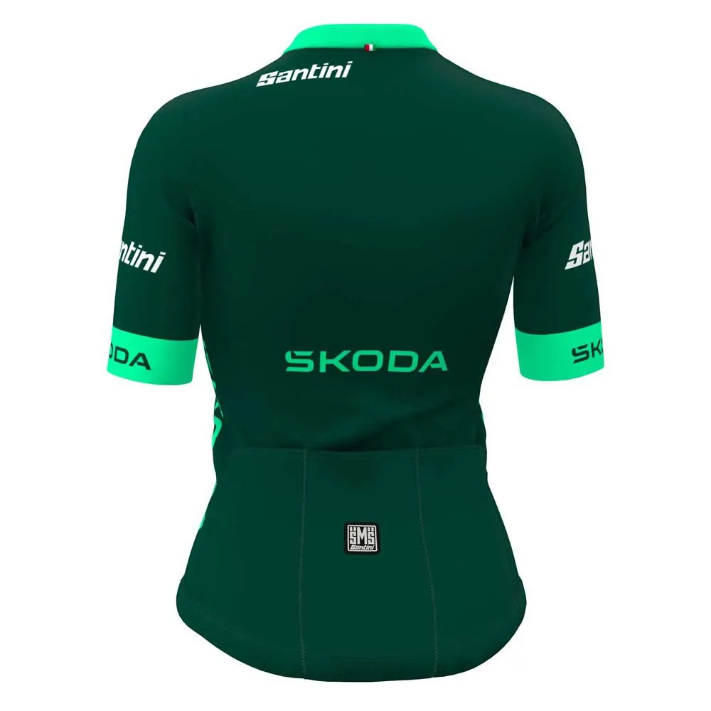 Santini Tour De France Femme Avec Zwift Best Sprinter Leader Korta ärmar Cykeltröja