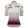 Santini Tour De France Femme Avec Zwift Best Young Leader Korta ärmar Cykeltröja, White