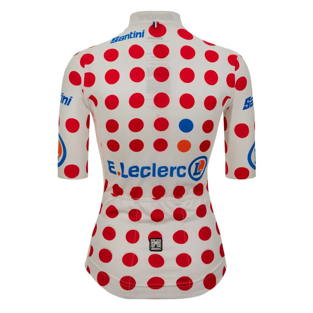 Santini Tour De France Femme Avec Zwift Gpm Leader Korta ärmar Cykeltröja, Red / white