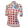 Santini Tour De France Femme Avec Zwift Gpm Leader Korta ärmar Cykeltröja, Red / white