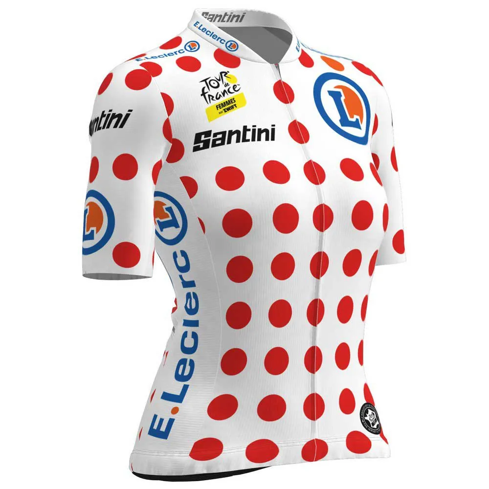Santini Tour De France Femme Zwift Gpm Leader Korta ärmar Cykeltröja, Pois Santini Tour De France Femme Zwift Gpm Leader Korta ärmar Cykeltröja, Pois
