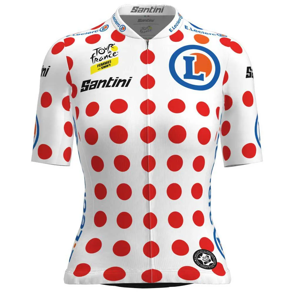 Santini Tour De France Femme Zwift Gpm Leader Korta ärmar Cykeltröja, Pois Santini Tour De France Femme Zwift Gpm Leader Korta ärmar Cykeltröja, Pois