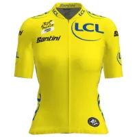 Santini Tour De France Femme Zwift Overall Leader Korta ärmar Cykeltröja Santini Tour De France Femme Zwift Overall Leader Korta ärmar Cykeltröja