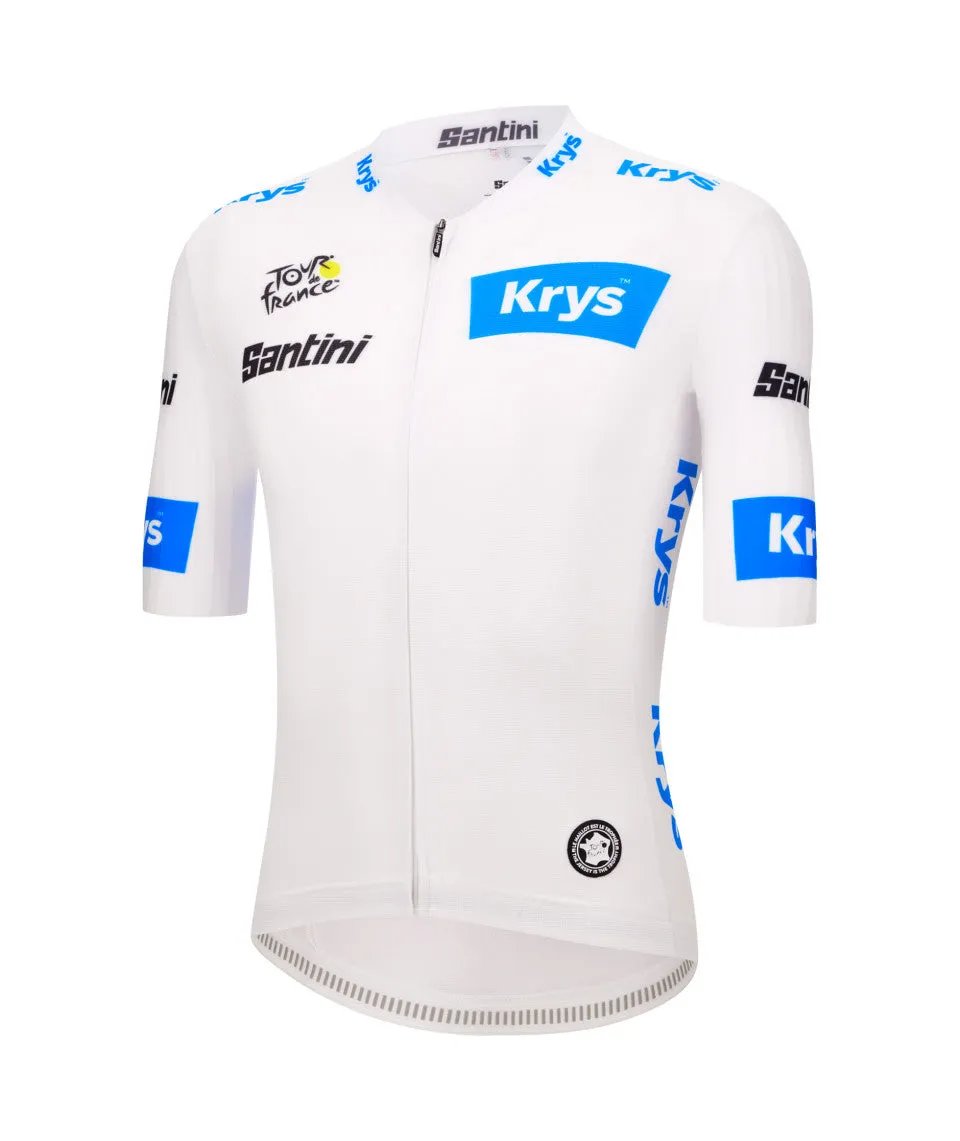 Santini Tour De France Maillot Blanche Cycling Jersey Santini Tour De France Maillot Blanche Cycling Jersey