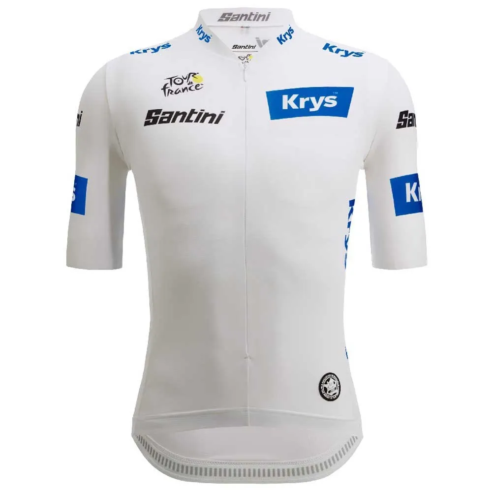 Santini Tour De France Maillot Blanche Cycling Jersey Santini Tour De France Maillot Blanche Cycling Jersey