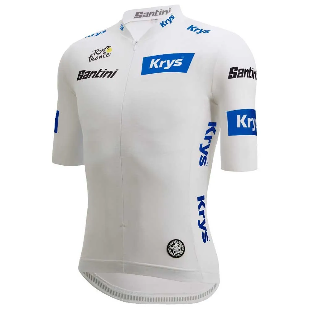Santini Tour De France Maillot Blanche Cycling Jersey Santini Tour De France Maillot Blanche Cycling Jersey