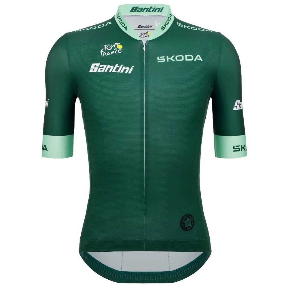 Santini Tour De France Official Green 2025 Korta ärmar Cykeltröja Refurbished, Green