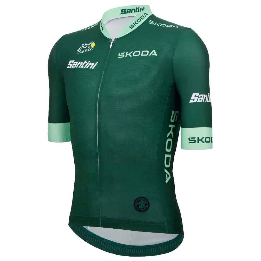 Santini Tour De France Official Green 2025 Korta ärmar Cykeltröja Refurbished, Green