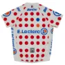 Santini Tour De France Overall Leader Jr Korta ärmar Cykeltröja, White / red dots
