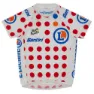 Santini Tour De France Overall Leader Jr Korta ärmar Cykeltröja, White / red dots