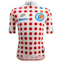 Santini Tour De France Polka Dot 2025 Korta ärmar Cykeltröja Santini Tour De France Polka Dot 2025 Korta ärmar Cykeltröja