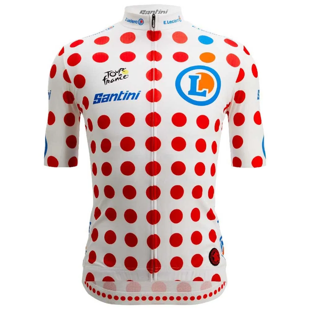 Santini Tour De France Polka Dot 2025 Korta ärmar Cykeltröja Santini Tour De France Polka Dot 2025 Korta ärmar Cykeltröja