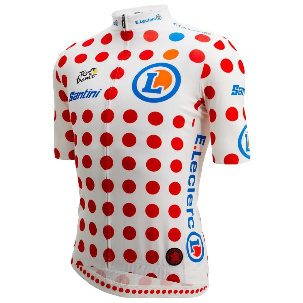 Santini Tour De France Polka Dot 2025 Korta ärmar Cykeltröja Santini Tour De France Polka Dot 2025 Korta ärmar Cykeltröja
