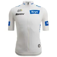 Santini Tour De France White 2025 Korta ärmar Cykeltröja Santini Tour De France White 2025 Korta ärmar Cykeltröja