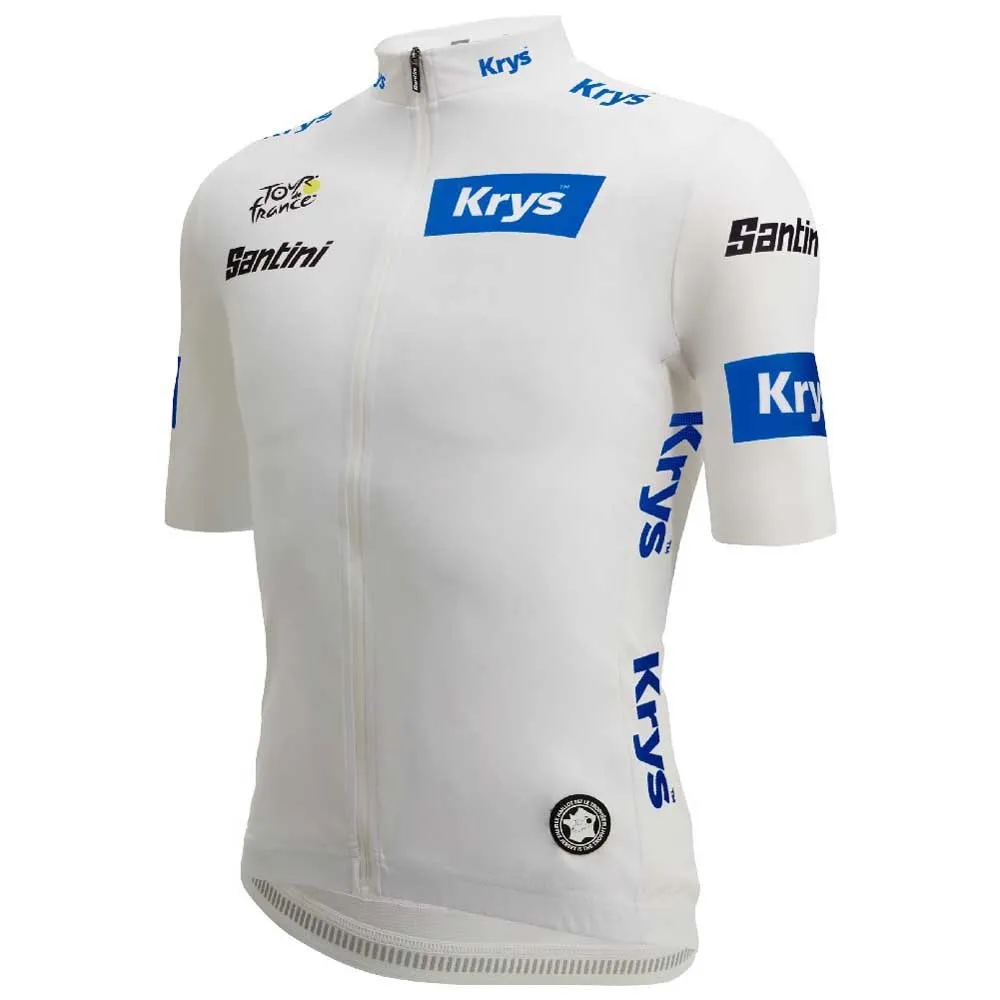 Santini Tour De France White 2025 Korta ärmar Cykeltröja Santini Tour De France White 2025 Korta ärmar Cykeltröja