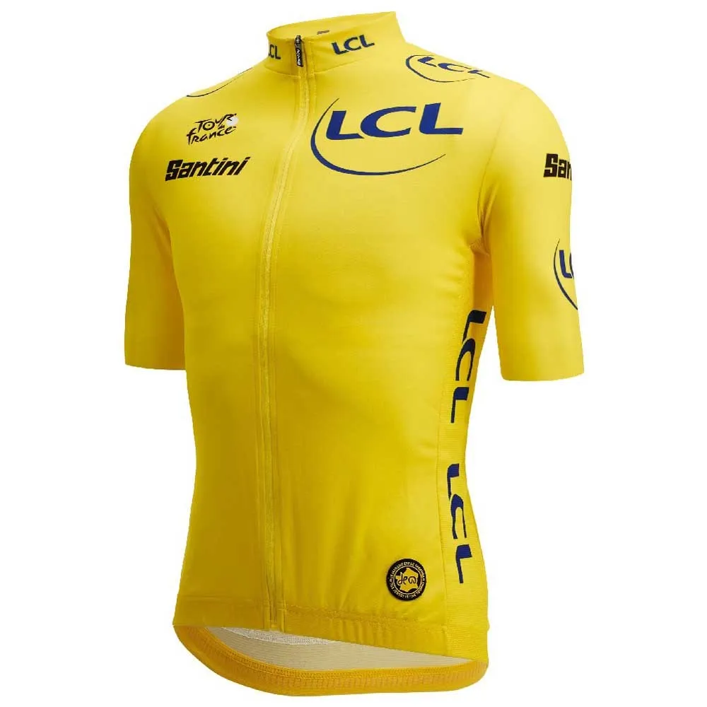 Santini Tour De France Yellow 2025 Korta ärmar Cykeltröja Santini Tour De France Yellow 2025 Korta ärmar Cykeltröja