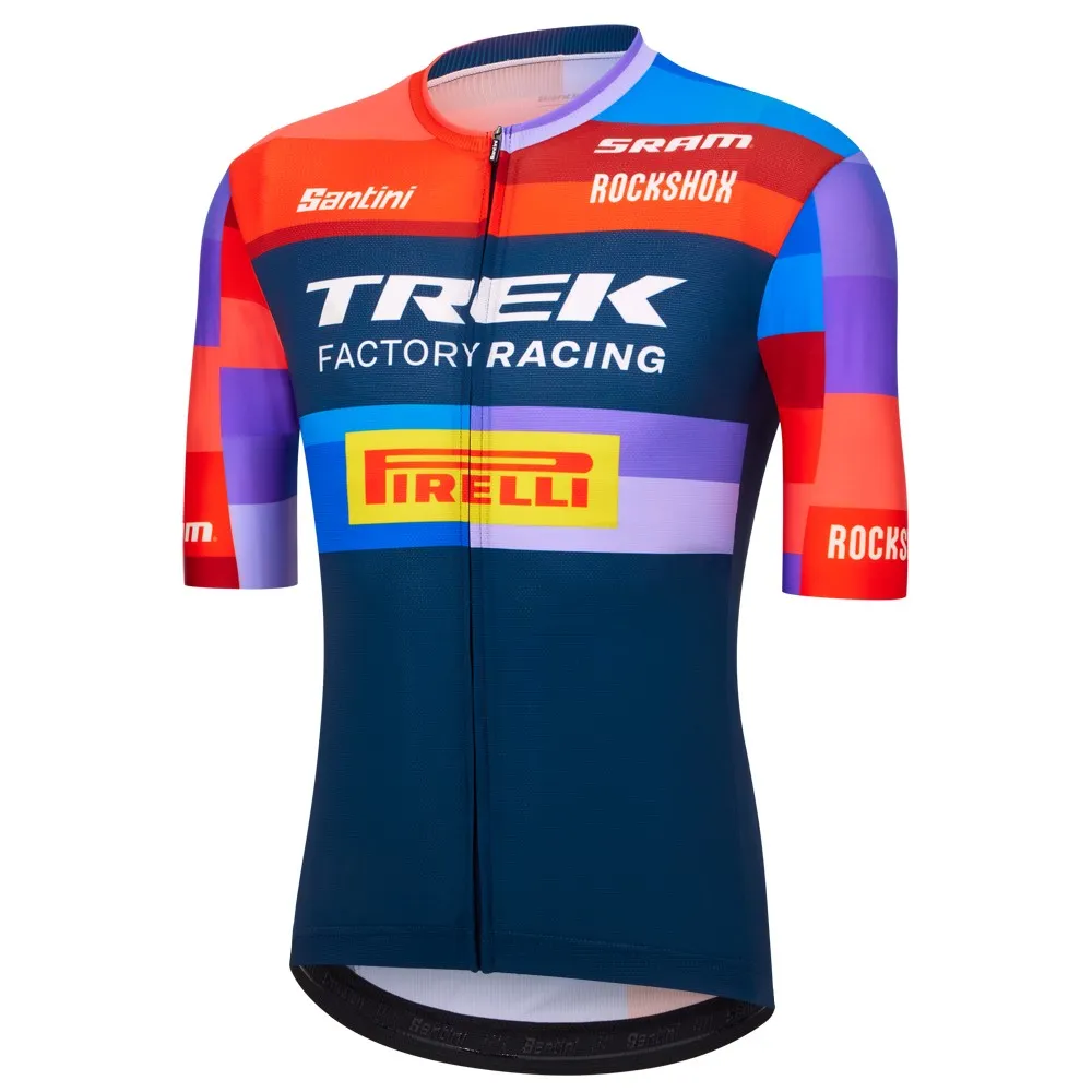 Santini Trek Factory Racing 2025 Korta ärmar Cykeltröja