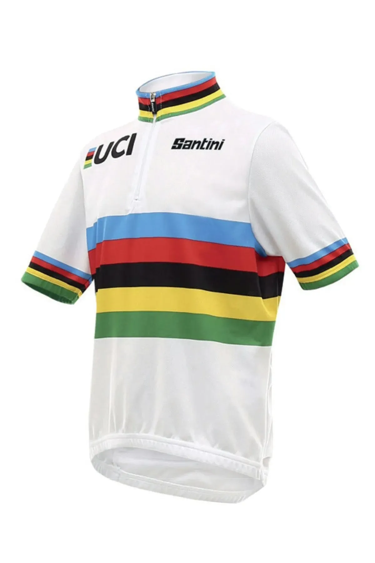 Santini UCI Official World Champion Kids Jersey, White Santini UCI Official World Champion Kids Jersey, White